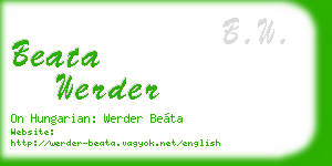 beata werder business card