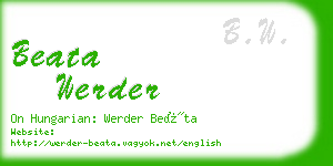 beata werder business card